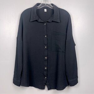 Women's Black Button Down Shirt